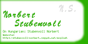 norbert stubenvoll business card